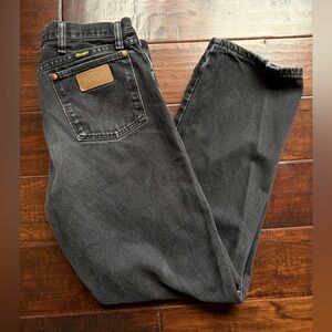 Vintage Wrangler 13MWZWB Cowboy Cut Black Denim Jeans Size 34x32